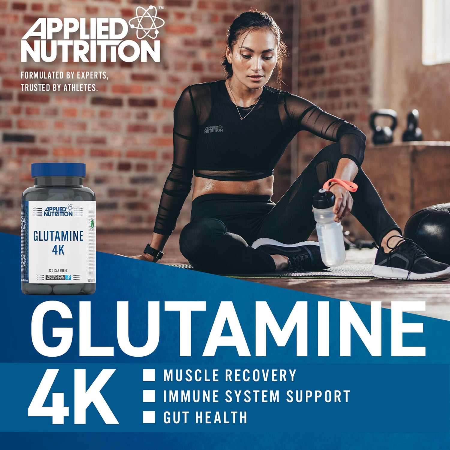 Applied Nutrition Glutamine 4K supplement 120 capsules - British product