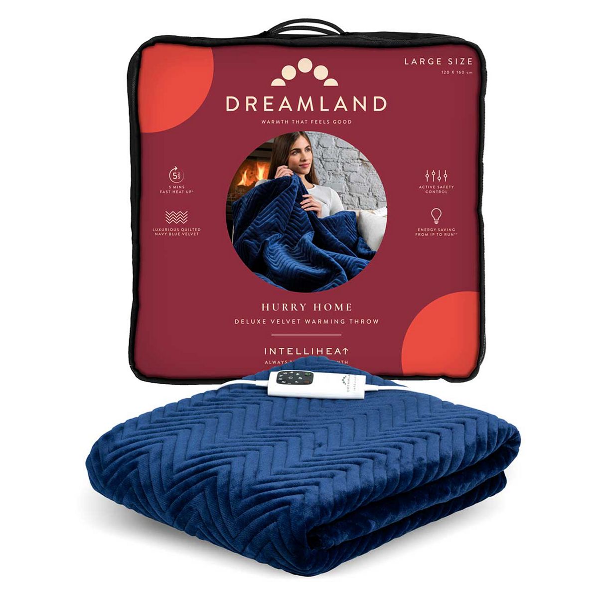 Dreamland Herringbone Throw - Navy Blue GOODS Boots   