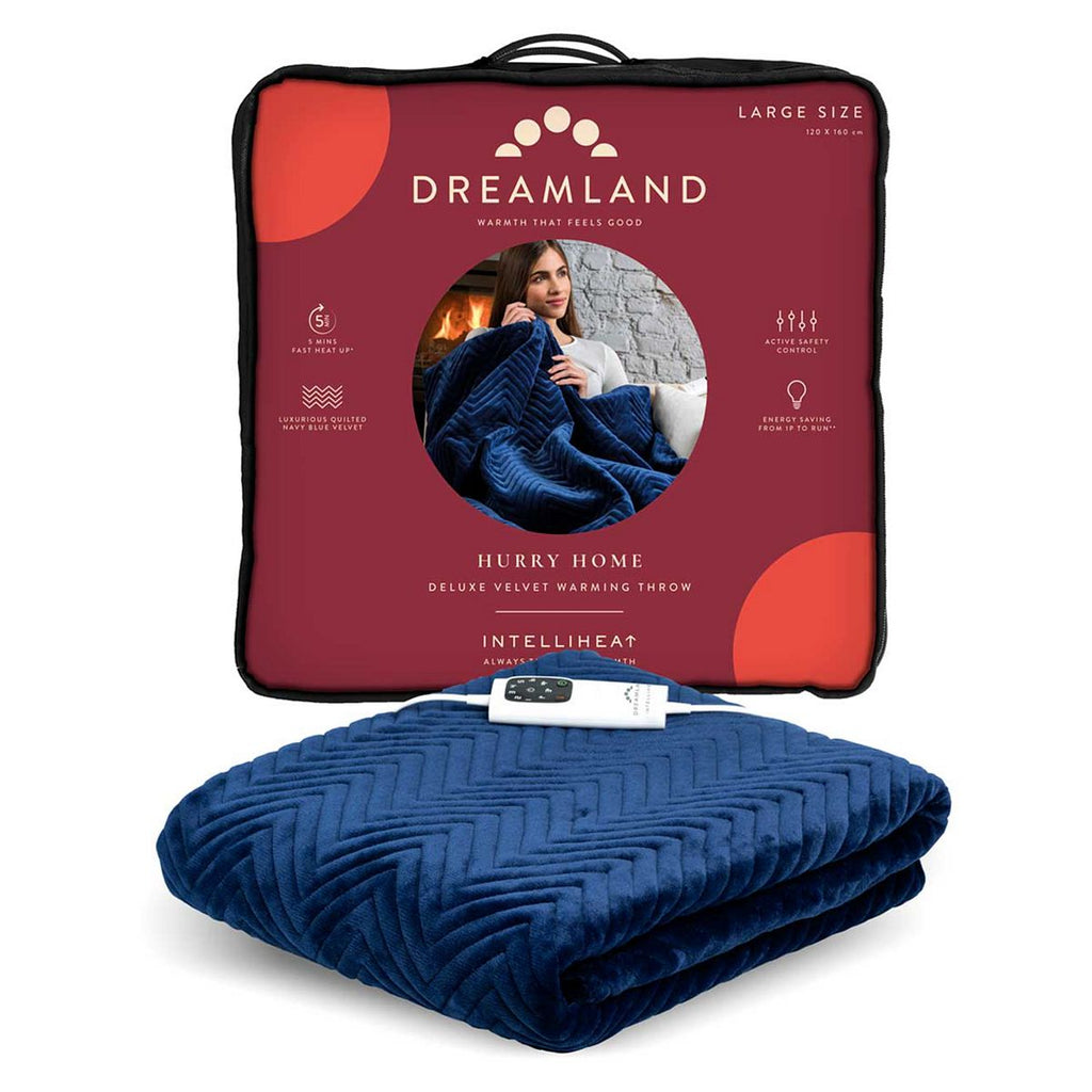 Dreamland Herringbone Throw - Navy Blue