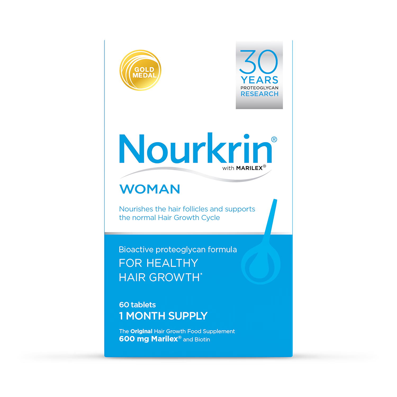 Nourkrin Woman Hair Nutrition 60 Tablets, imported from the UK