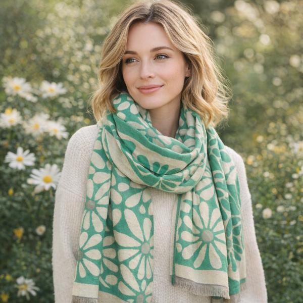 POM floral scarf green mix, UK version