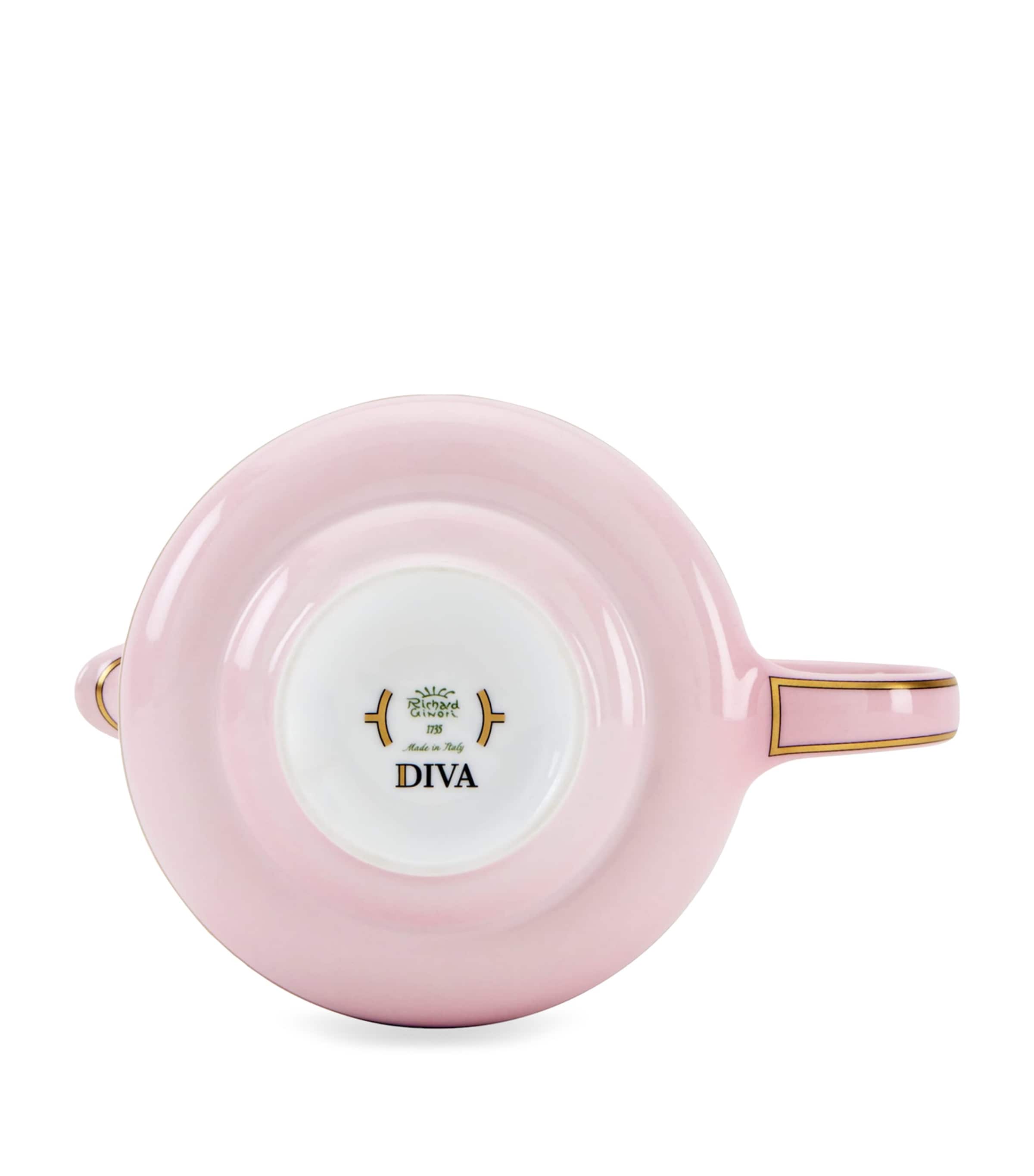 Ginori 1735 Porcelain Colonna Diva Rosa Teapot 770ml, UK version