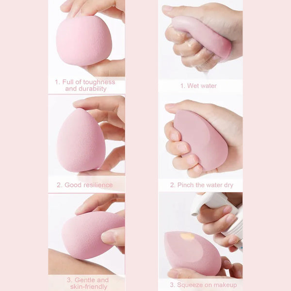 Livingandhome makeup sponge set 4 pink, imported from the UK