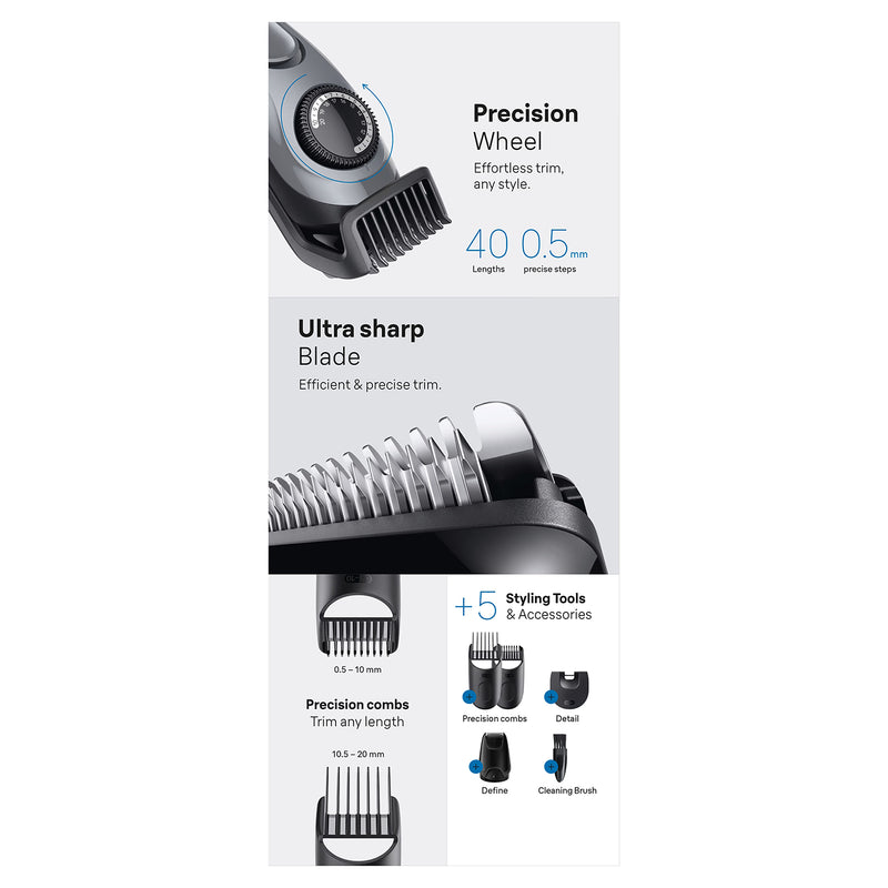 Braun Series 3 Beard Trimmer with styler attachments, UK version