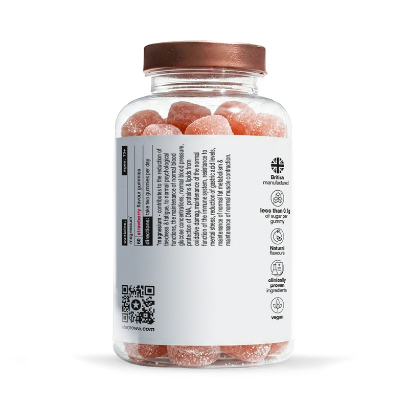 Starpowa magnesium gummies Super Strength Strawberry 60 count, UK version