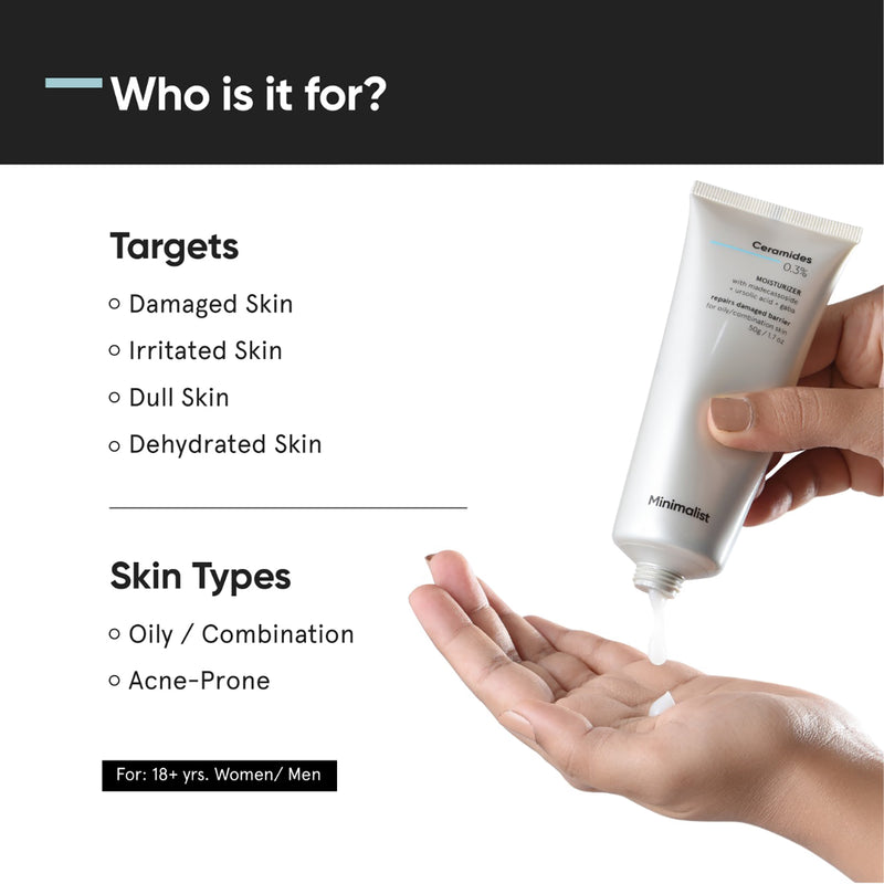 Minimalist Ceramides Madecassoside moisturiser 50g, imported from the UK