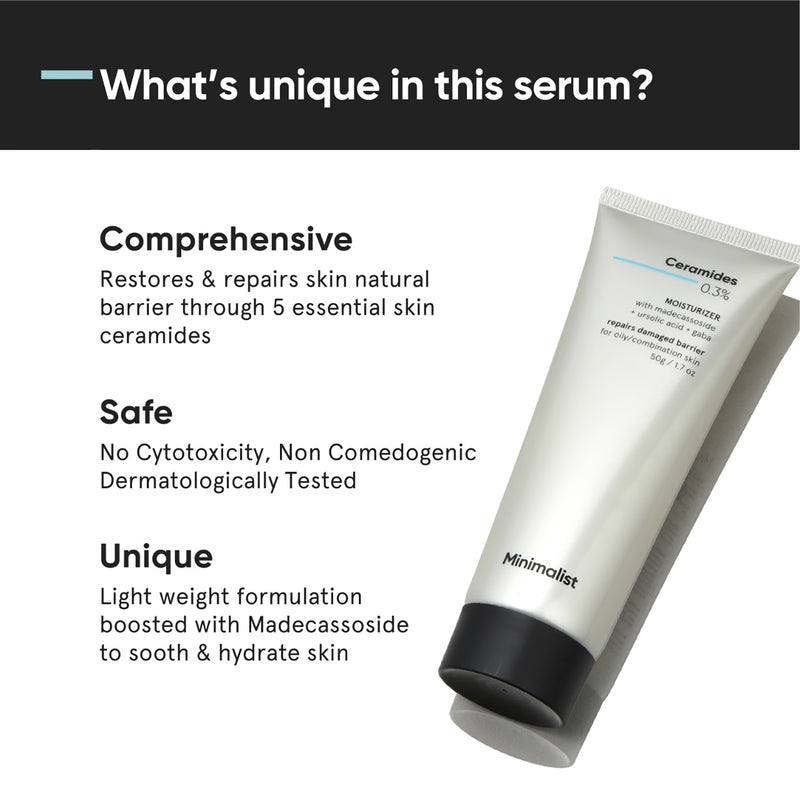 Minimalist Ceramides Madecassoside moisturiser 50g, imported from the UK