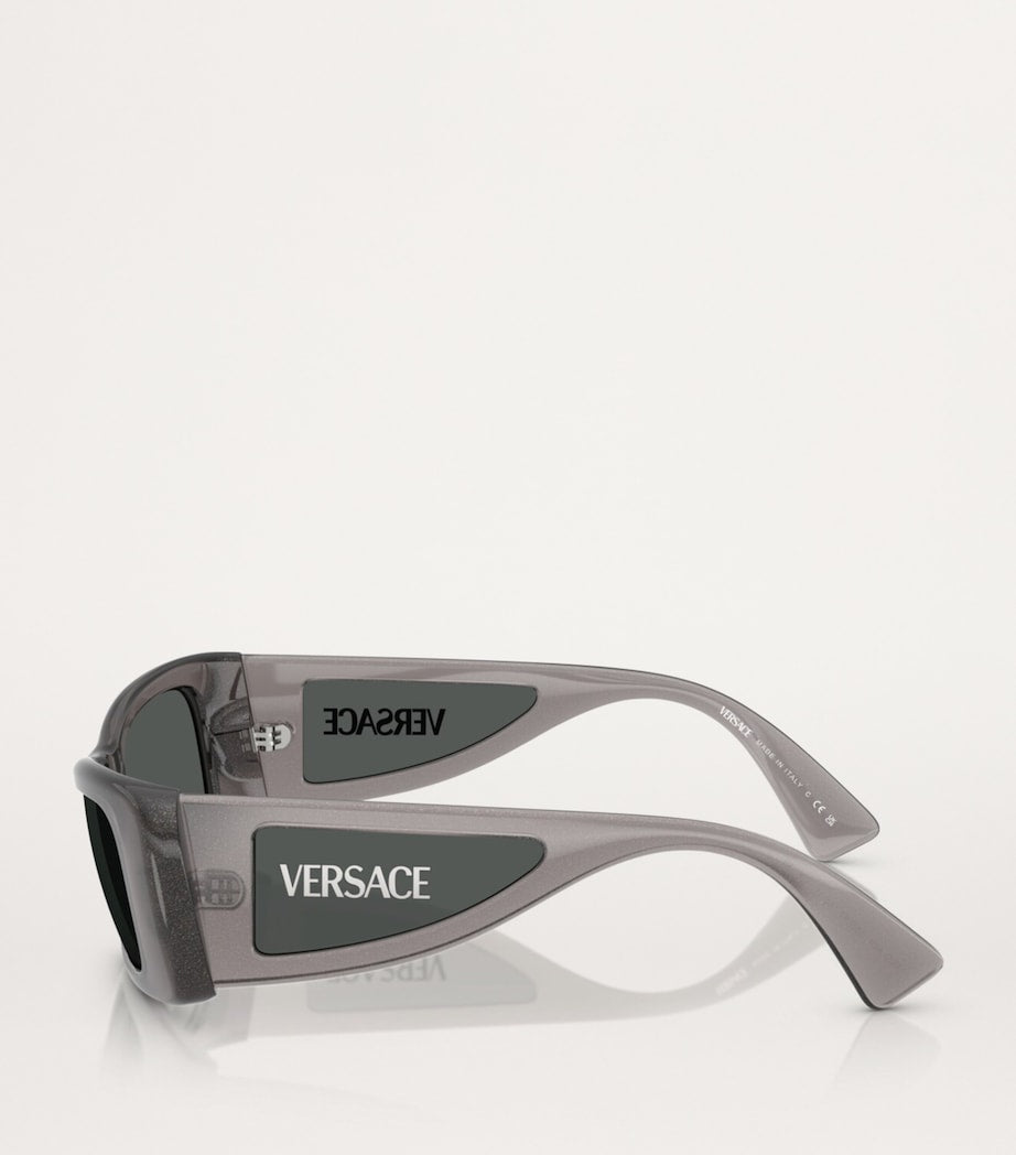 Versace VE4481 sunglasses in grey with shiny grey lenses (British brand)
