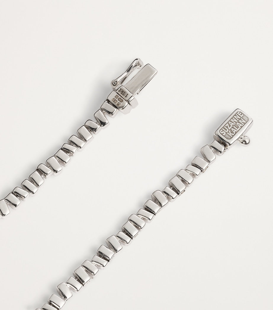 Suzanne Kalan white gold diamond mini tennis necklace - British product