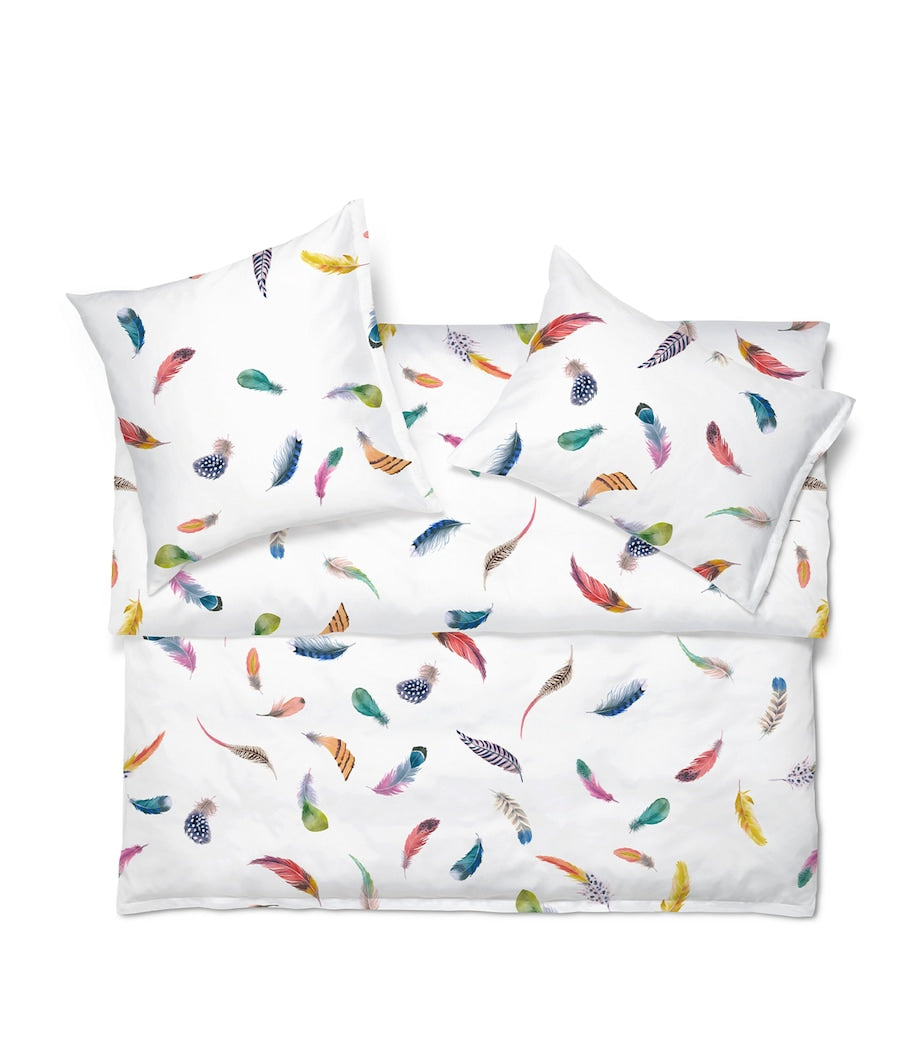 Schlossberg Tinka feather motif duvet cover 230x220, imported from the UK