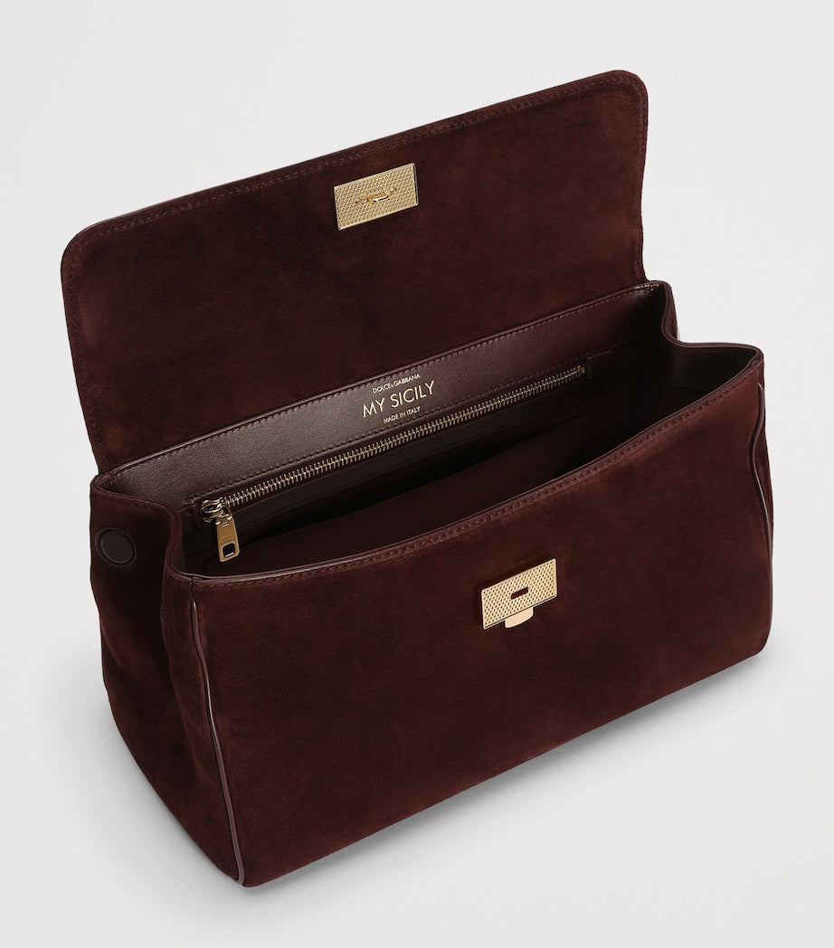 Dolce&Gabbana Suede My Sicily top-handle bag calf suede (British brand)