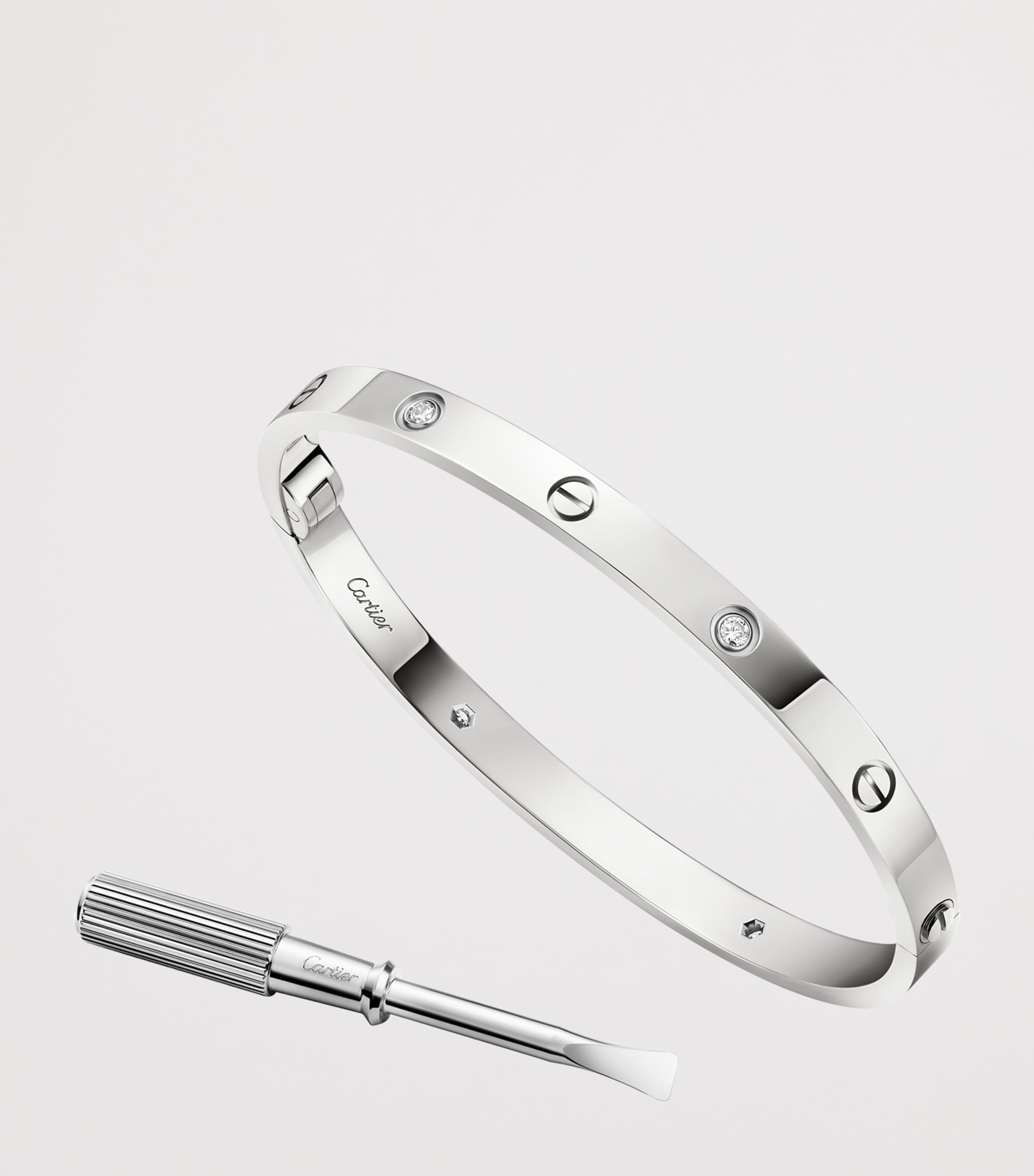 Cartier medium white gold diamond LOVE bracelet, UK version