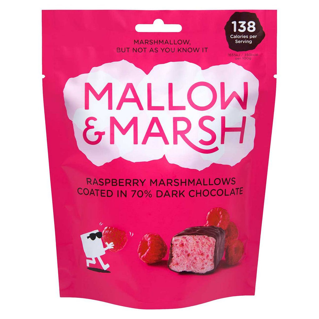 Mallow & Marsh Raspberry Dark Chocolate Pouch - 100g