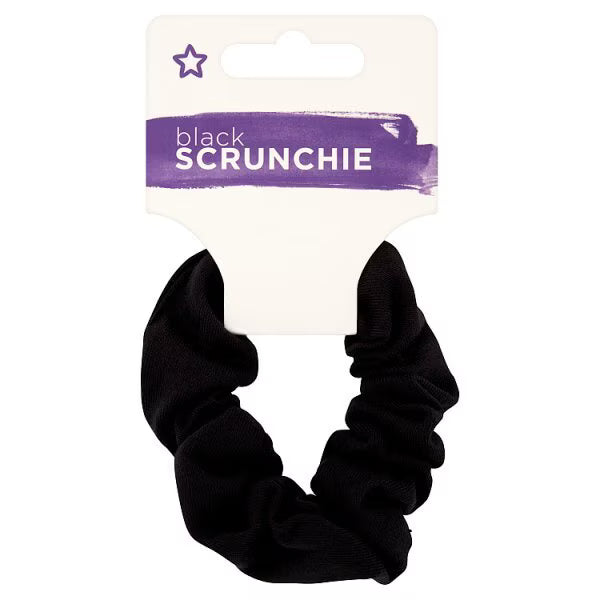 Superdrug black hair scrunchie essential accessory (British brand)
