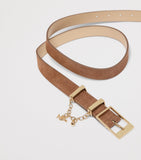Marina Rinaldi suede logo chain belt, UK version