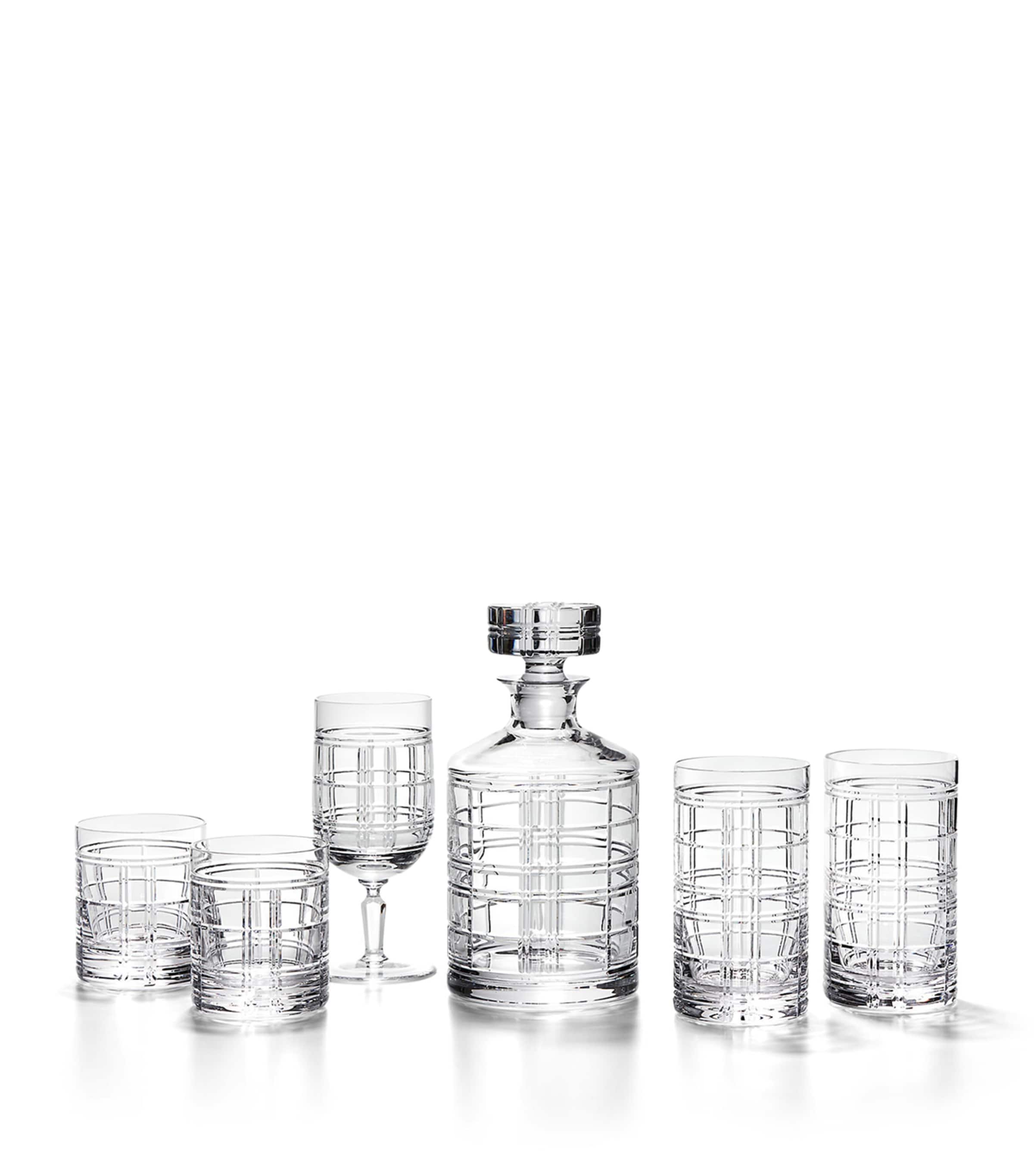 Ralph Lauren Hudson Plaid old-fashioned glasses set of two, imported from the UK