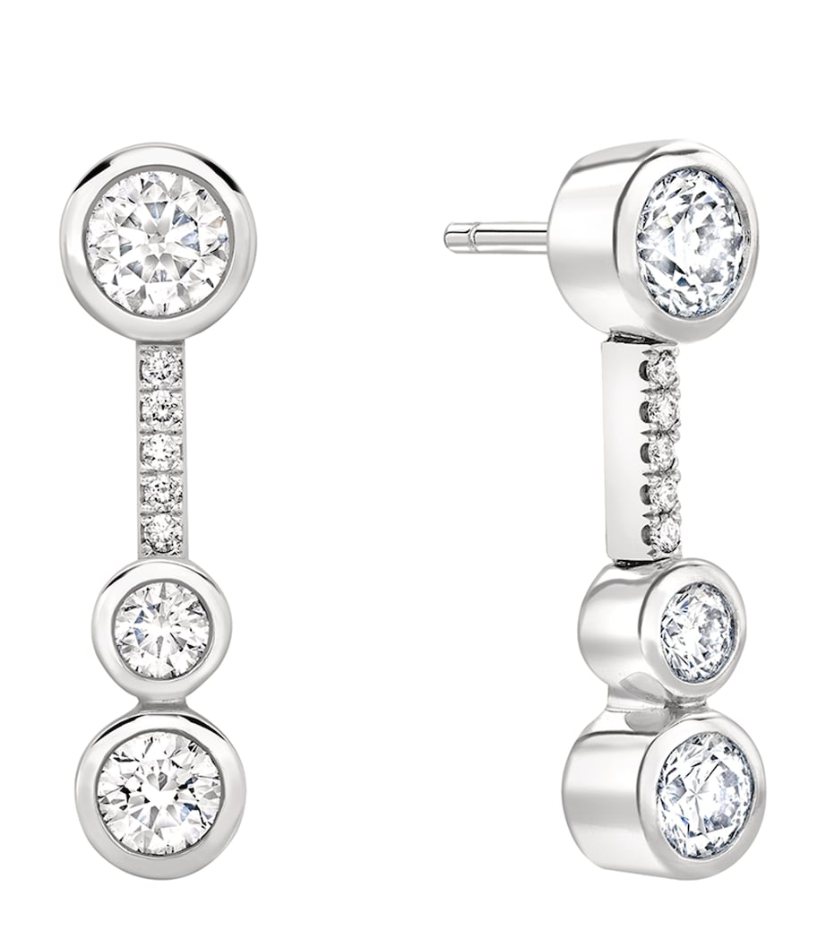Boodles waterfall small drop earrings platinum diamond (British brand)