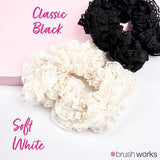 Brushworks lace scrunchies black and white 2 pack - British product