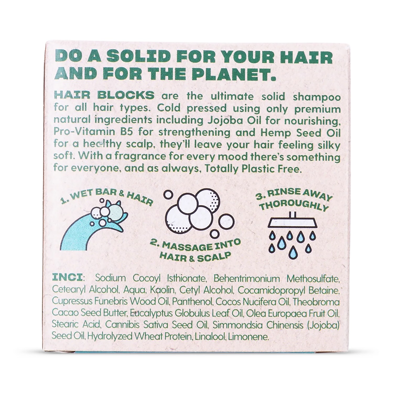 Hair Blocks solid shampoo bar cedarwood eucalyptus (British brand)
