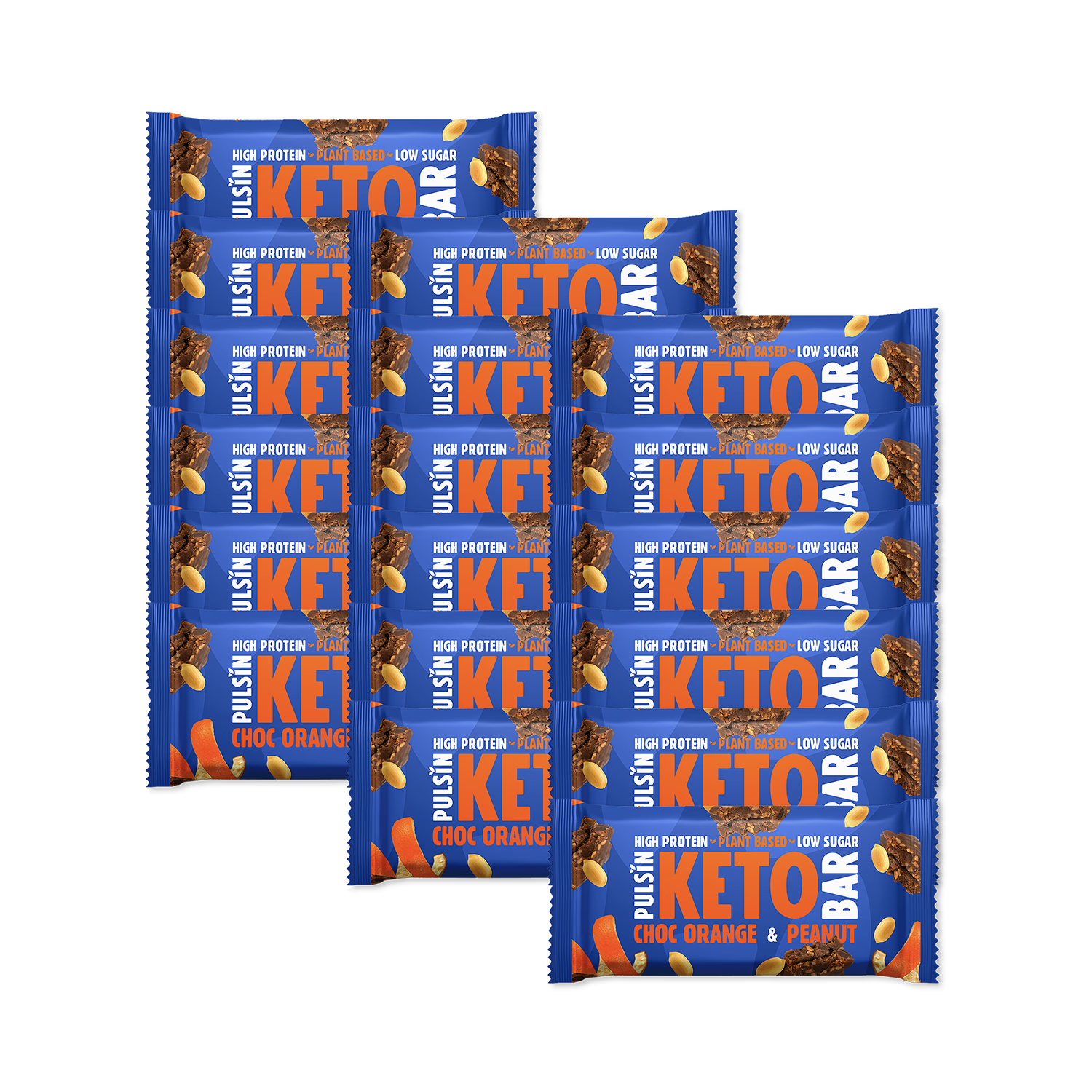 Pulsin Orange Chocolate & Peanut keto bar 50g (British brand)