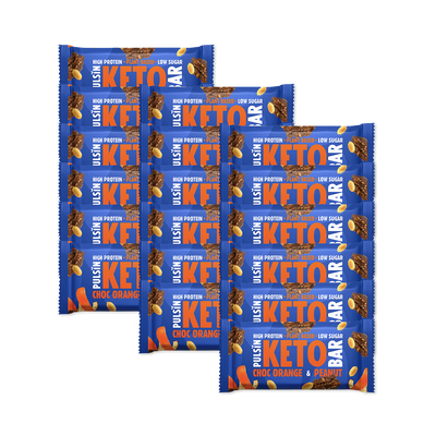 Holland & Barrett Pulsin Orange Chocolate & Peanut Keto Bar 18 x 50g- Buy online at McGrocer