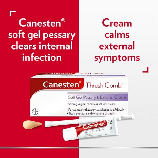 Canesten Thrush Combi Soft Gel Pessary & External Cream 500mg GOODS Superdrug   