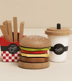 Le Toy Van wooden gourmet hamburger set 13 pieces (British brand)