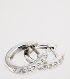 Harrods white gold diamond huggie earrings 0.20ctw, imported from the UK