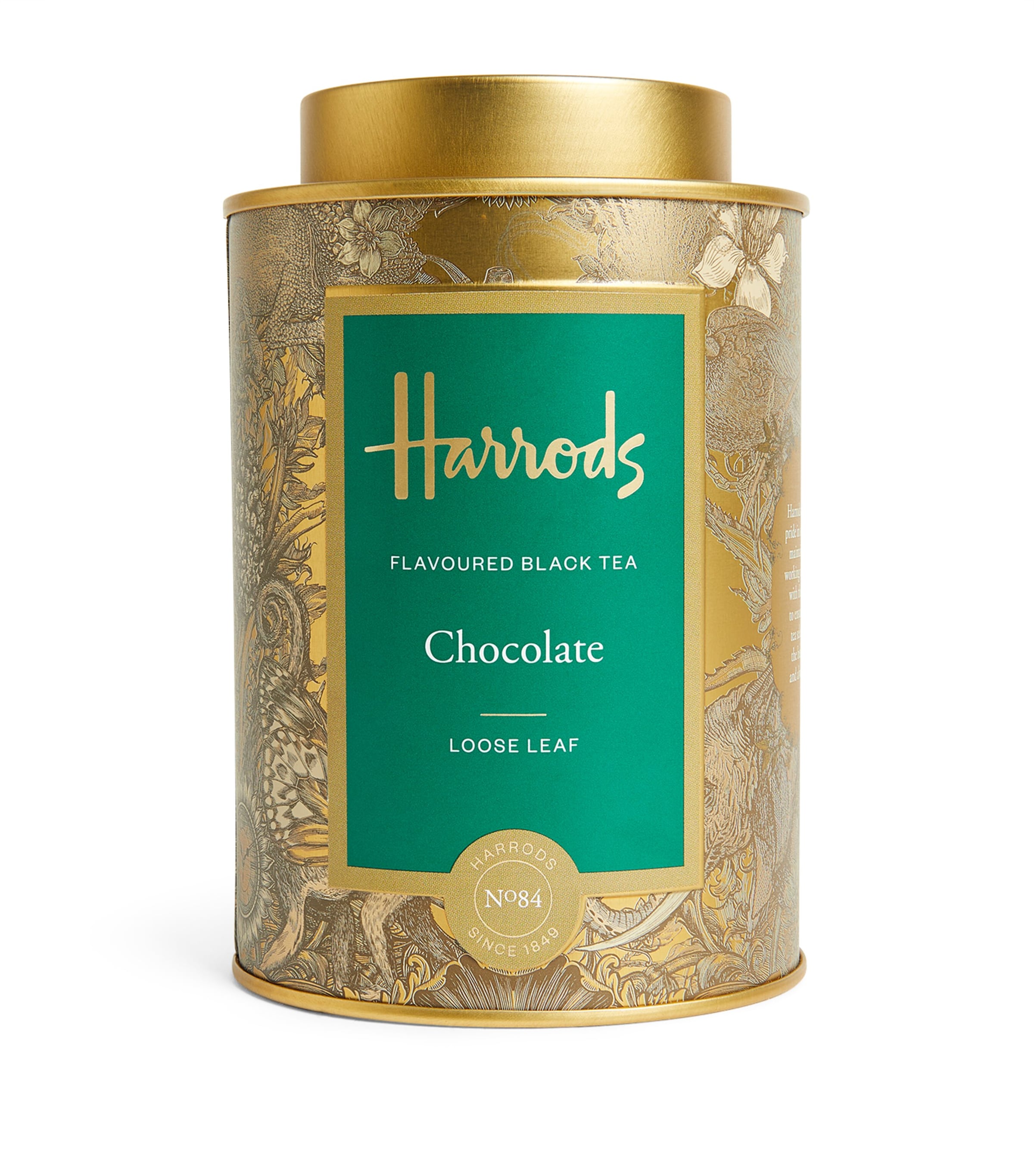 Harrods chocolate flavoured black loose leaf tea 125g, UK version