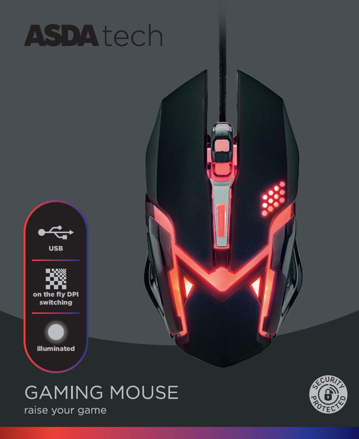 ASDA Tech Wired Gaming Mouse