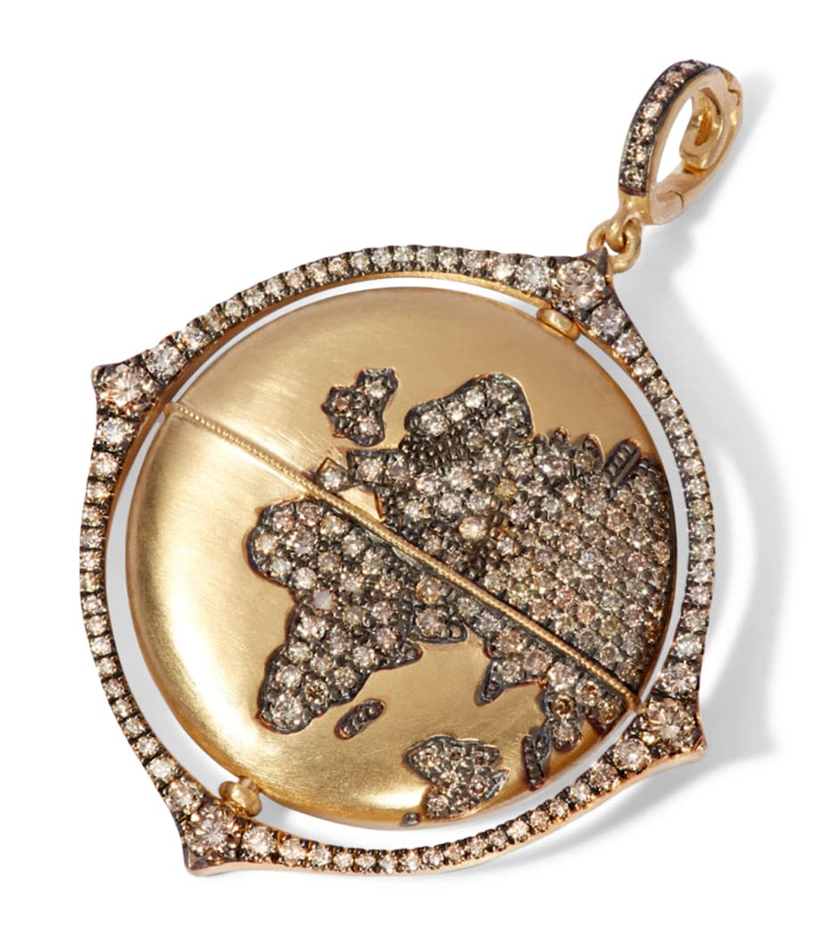 Annoushka Yellow Gold and Diamond Mythology Spinning Globe Amulet