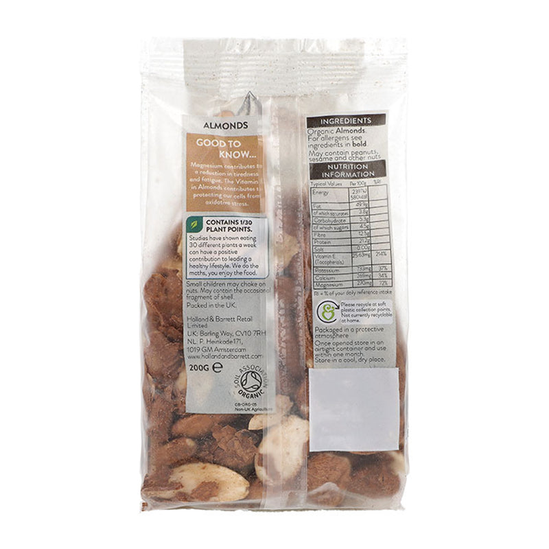 Holland & Barrett organic almonds 200g - British product