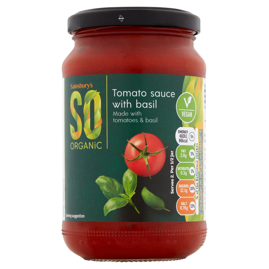 Sainsbury's Tomato Sauce with Basil, SO Organic 350g