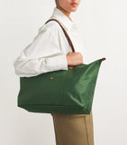 Harrods medium nylon tote bag recycled polyamide leather trim - British product