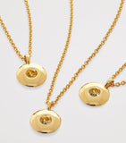 Monica Vinader gold vermeil citrine birthstone necklace, UK version