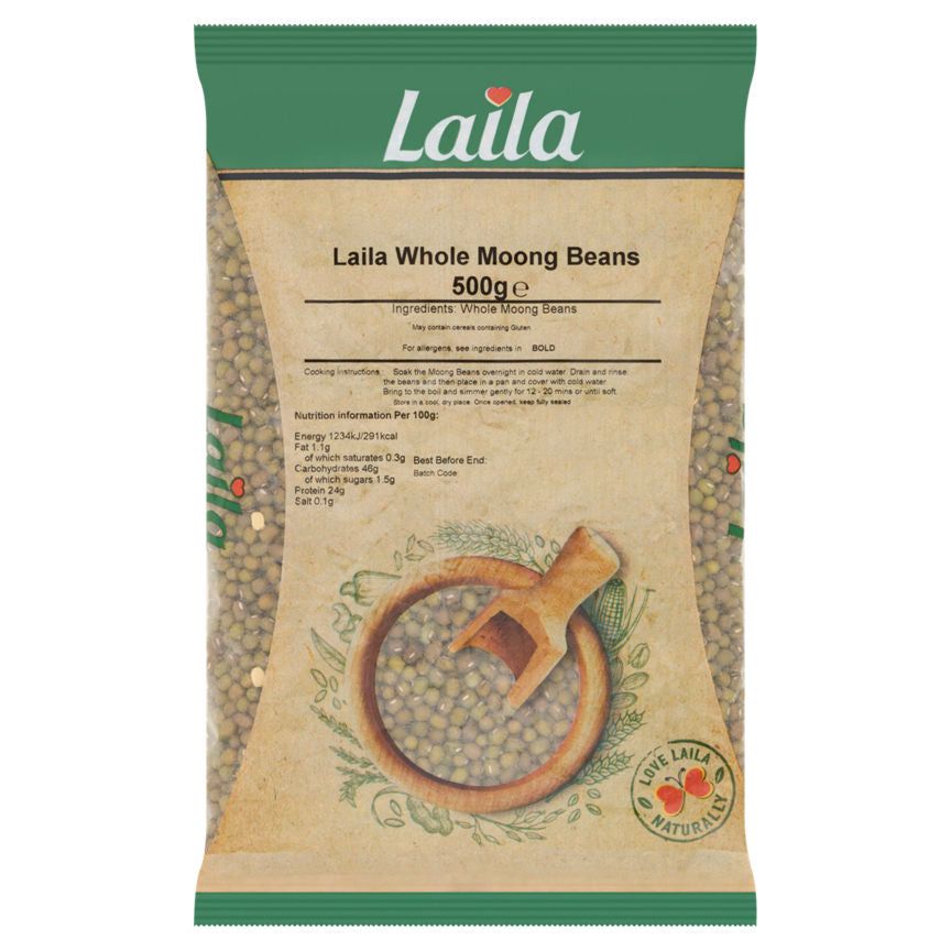 Laila Whole Moong Beans 500g GOODS ASDA   