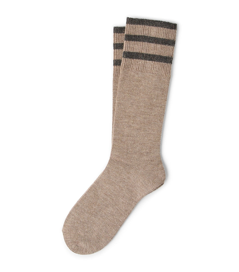 Brunello Cucinelli cashmere blend sparkling knit socks (British brand)
