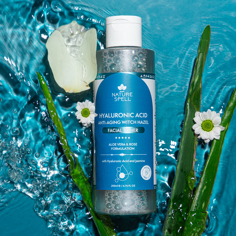 Nature Spell hydrating skincare set with hyaluronic acid and snow mushroom (British brand)