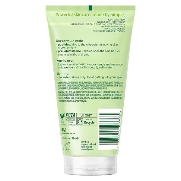 Simple Kind to Skin Refreshing Facial Wash (British brand)