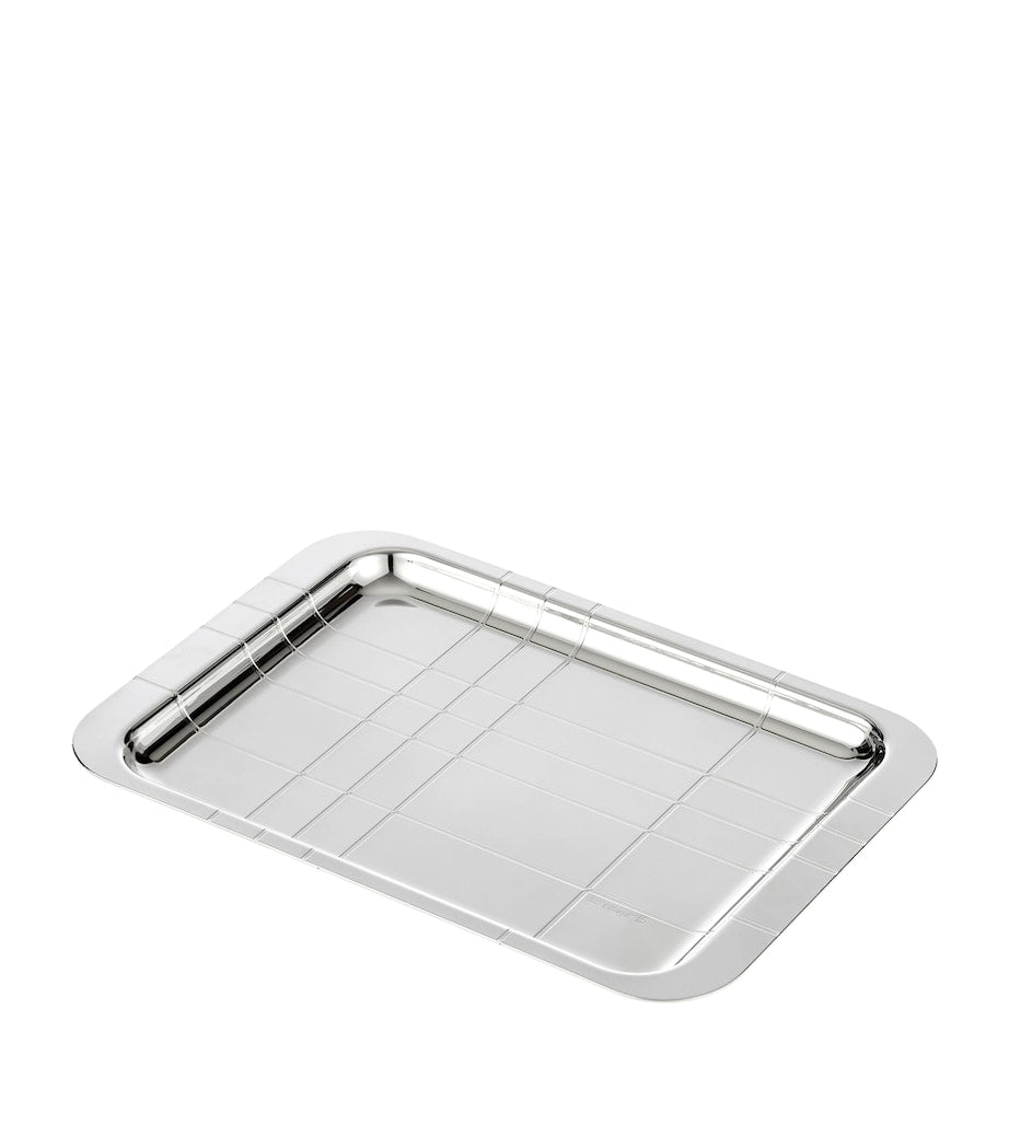 Christofle Graphik silver-plated tray 22cm x 16cm (British brand)