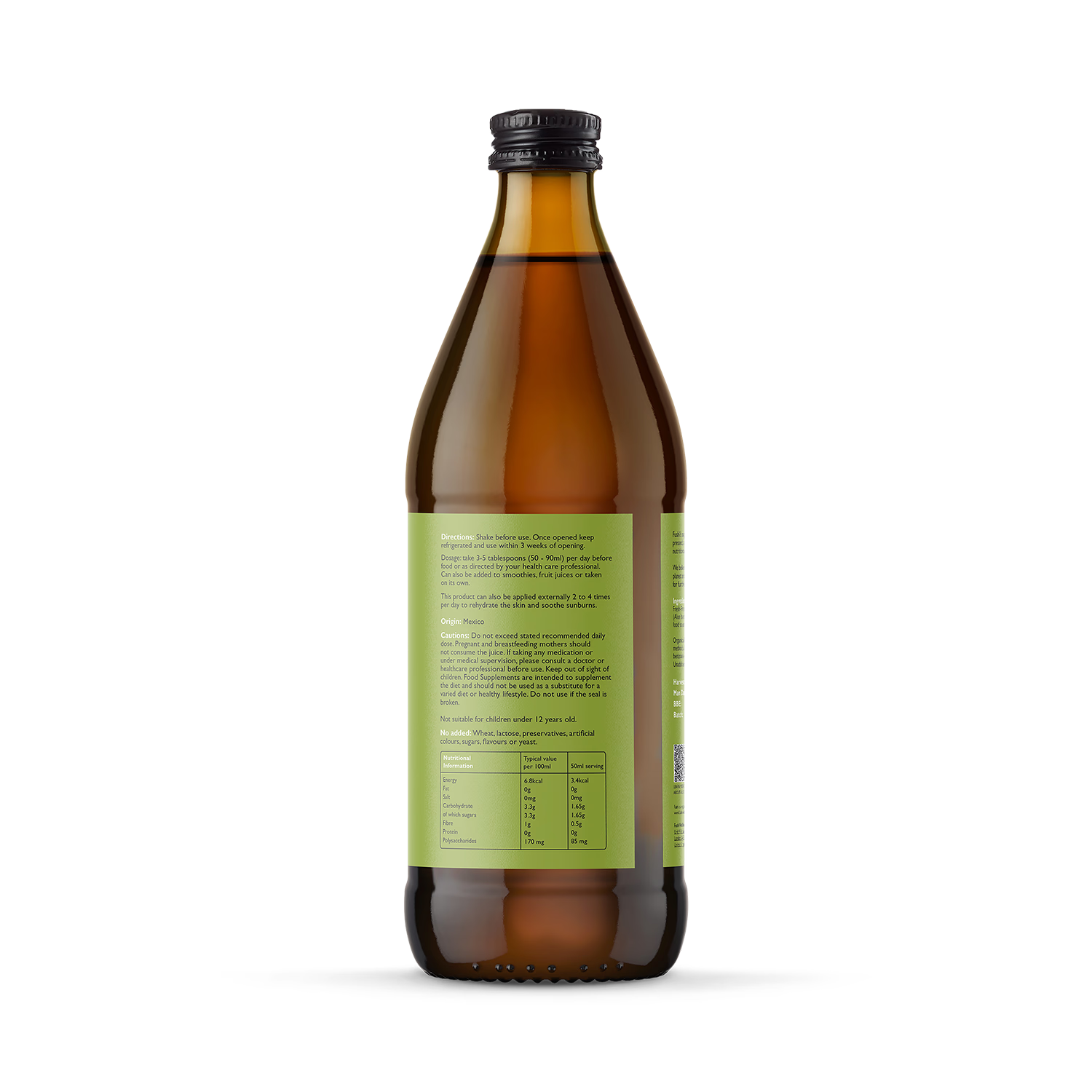 Fushi organic aloe vera juice 1L, UK version