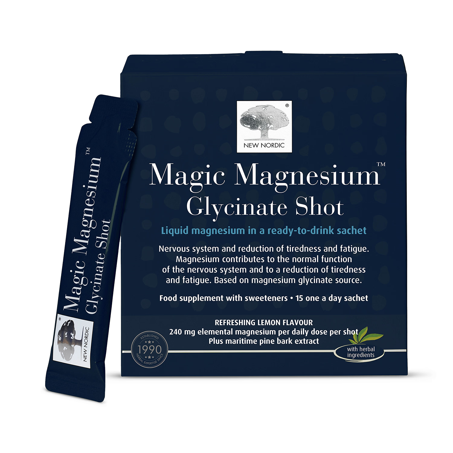New Nordic magnesium glycinate liquid sachets 15 pack, UK version