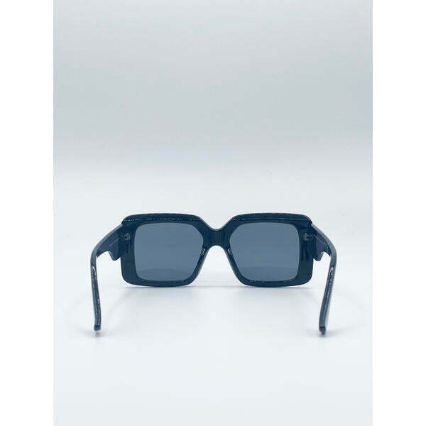 SVNX square oversized plastic frame sunglasses black (British brand)