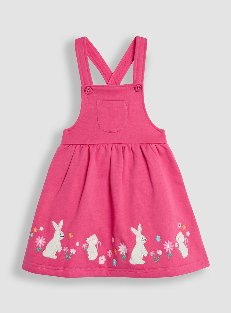 JOJO MAMAN BÉBÉ Bunny Applique Pinafore Dress & Top Set 5-6 Years