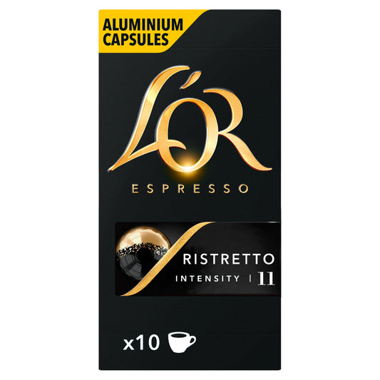 L'OR Nespresso Compatible Espresso Ristretto Aluminium Coffee Capsules Intensity 11, x10 All coffee Sainsburys   