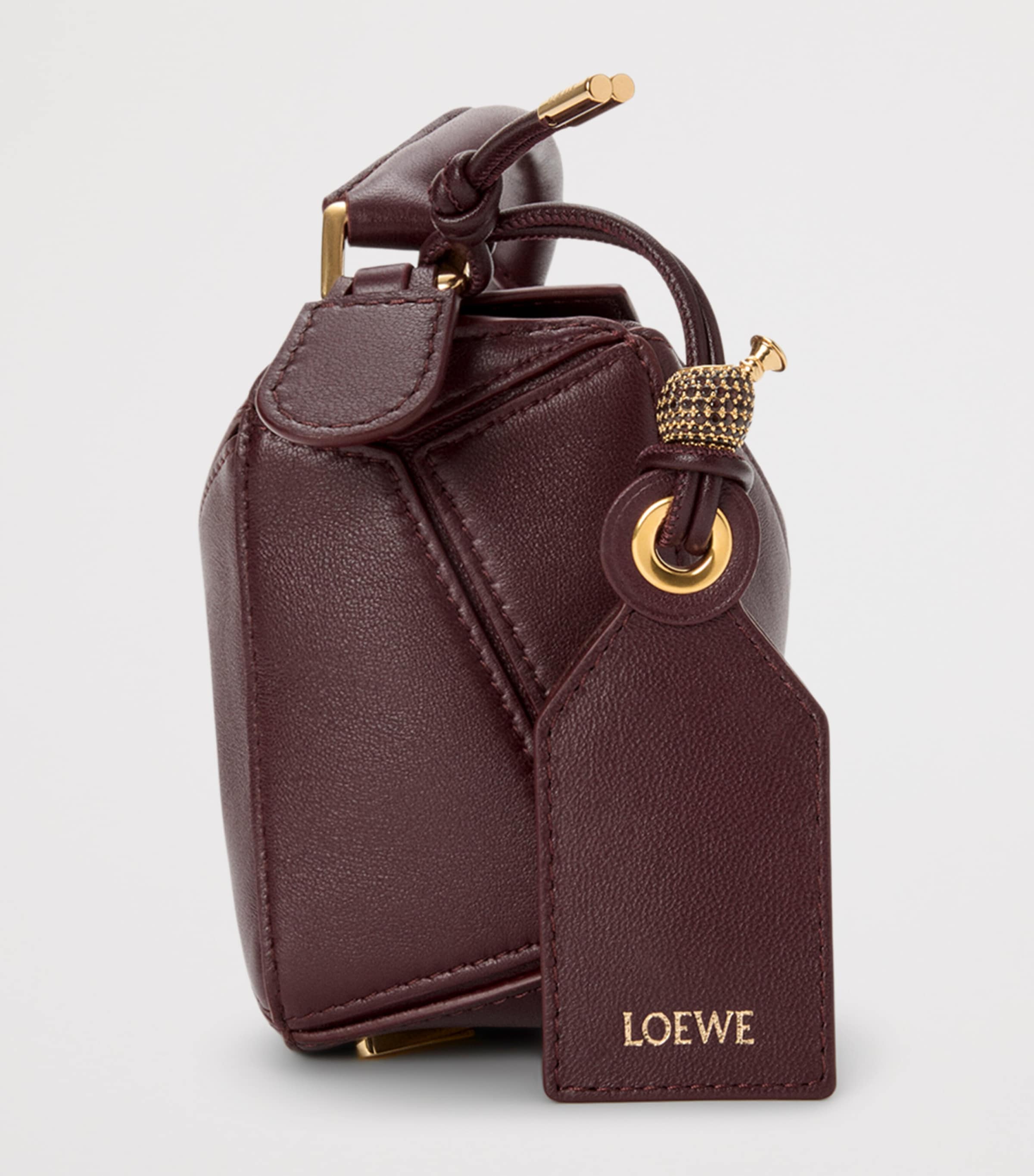LOEWE Mini Puzzle Top-Handle Bag in smooth lambskin, imported from the UK