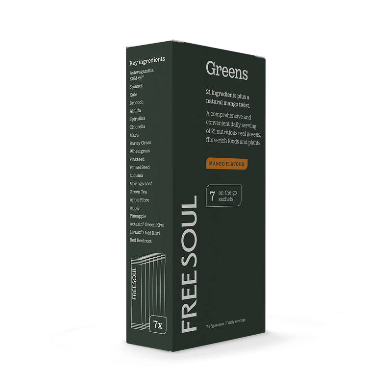 Free Soul Mango greens superfood blend 7 sachets (British brand)