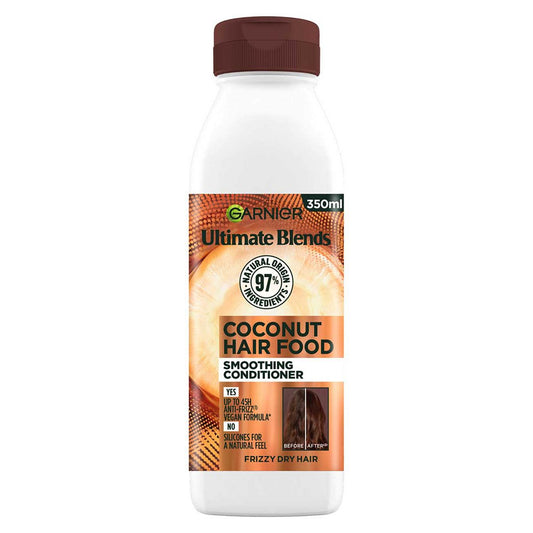 Garnier Ultimate Blends Smoothing Hair Food Coconut Conditioner For Frizz-prone Hair 350ml shampoo & conditioners Boots   