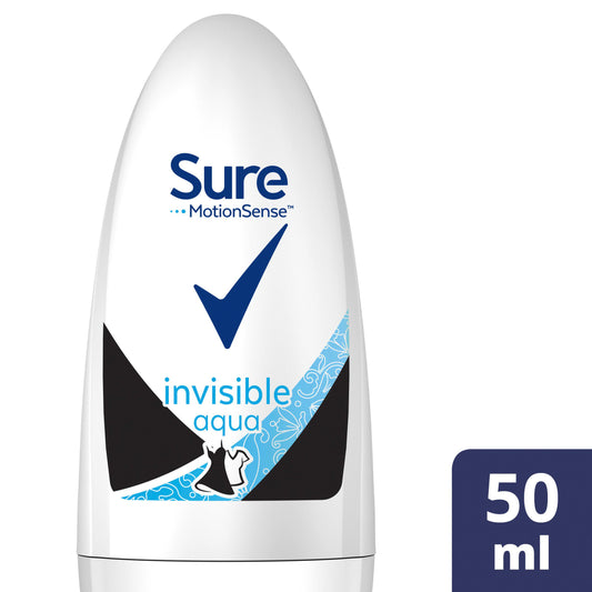 Sure Women Anti-Perspirant Roll-On Deodorant, Invisible Aqua 50ml GOODS Sainsburys   