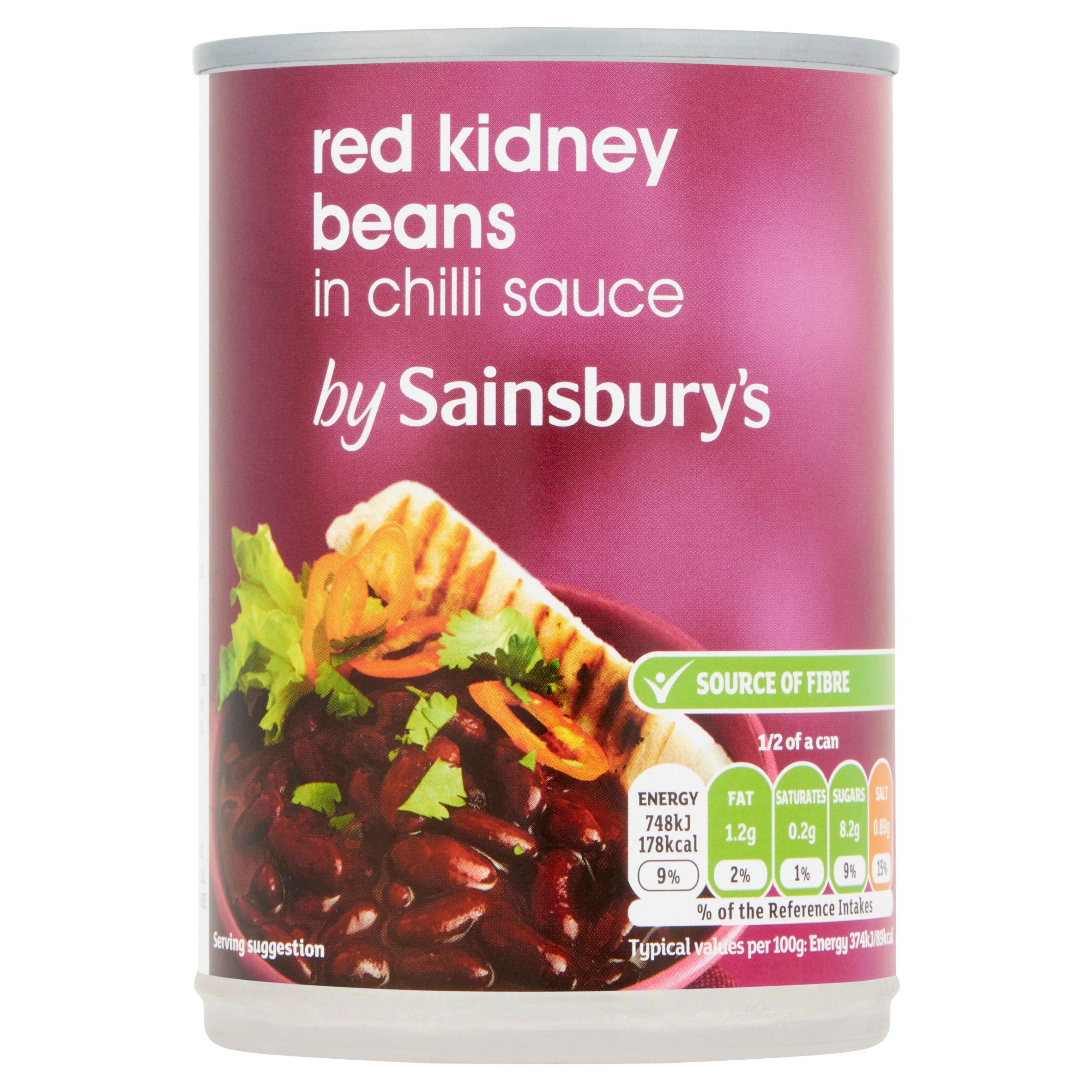 Sainsbury's Red Kidney Beans in Chilli Sauce 400g Food cupboard essentials Sainsburys   